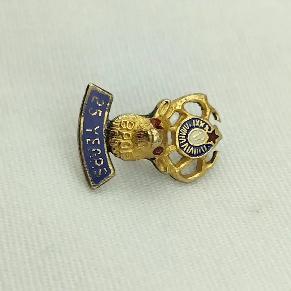 BPOE 25 Years Member Vintage Pin Red Eyes Elks Lodge Screw Back